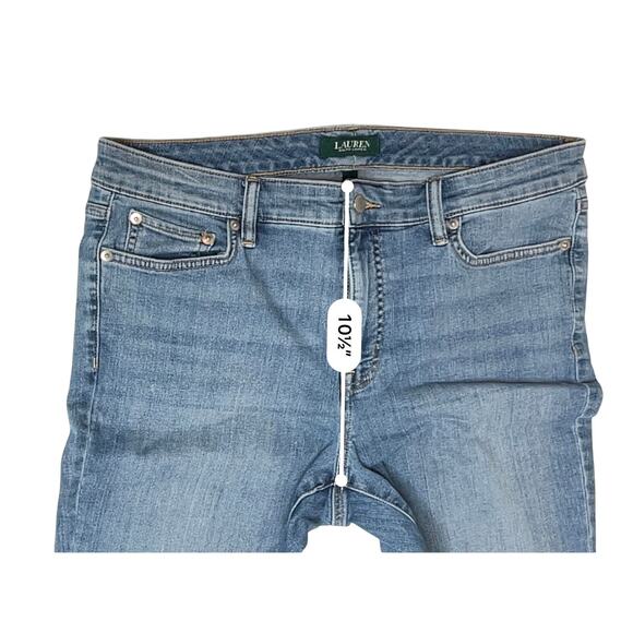 Lauren Ralph Lauren Mid Rise Stretch Straight Leg Blue Jeans 14 Casual ED - Picture 5 of 12